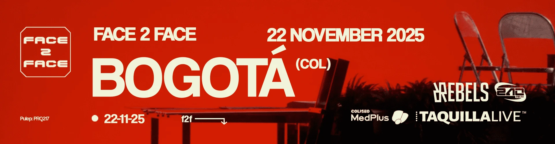 concierto FACE2FACE 240 x REBELS en Bogotá