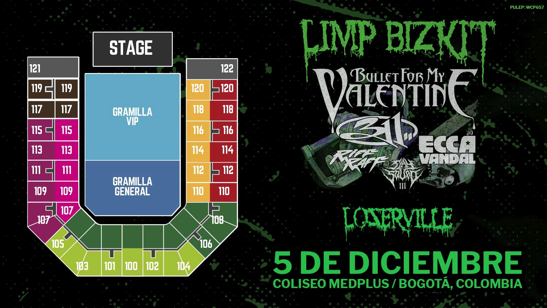 Precios de boletas del concierto de LOSERVILLE en Bogotá