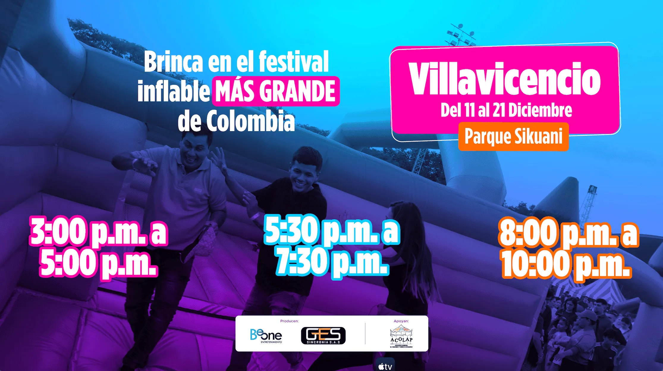 Precios de boletas del - de FESTIVAL DE INFLABLES MAS GRANDE DE COLOMBIA DIA11 en Villavicencio