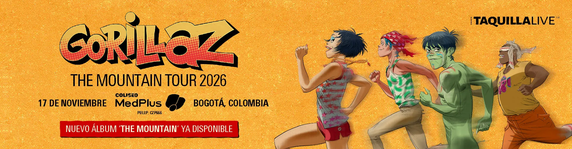 concierto GORILLAZ - THE MOUNTAIN TOUR BOGOTA 2026 en Bogotá