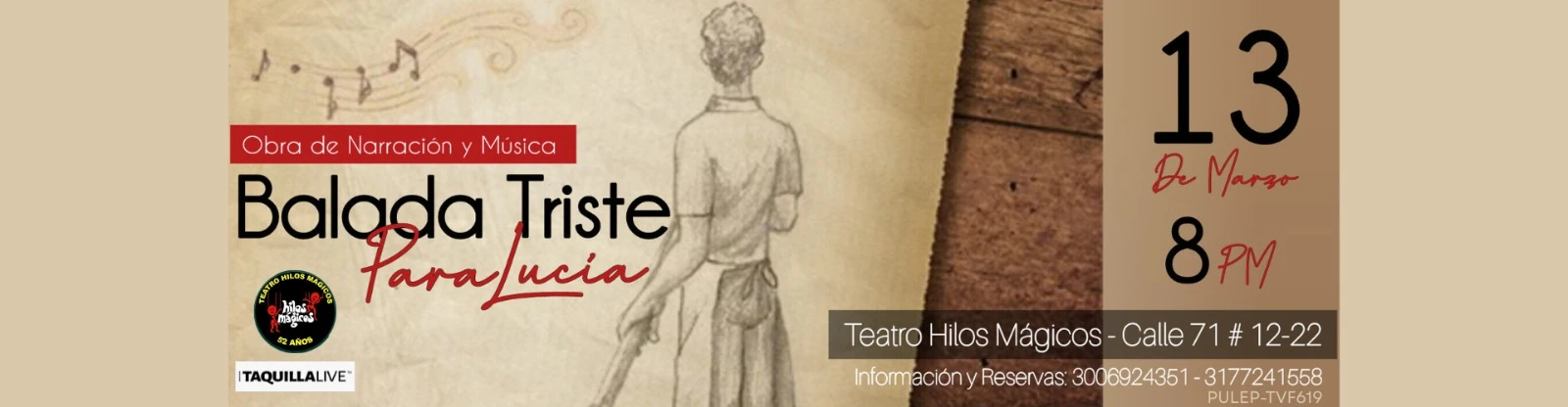 teatro BALADA TRISTE PARA LUCIA en Bogotá