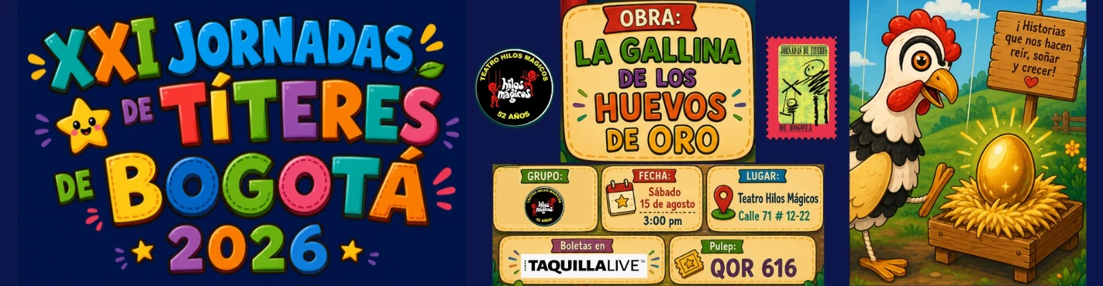 teatro LA GALLINA DE LOS HUEVOS DE ORO 15 AGOSTO en Bogotá