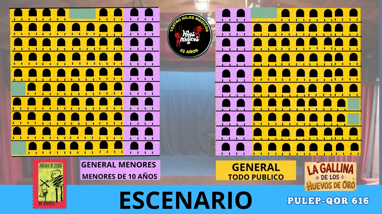 Precios de boletas del teatro de LA GALLINA DE LOS HUEVOS DE ORO 15 AGOSTO en Bogotá