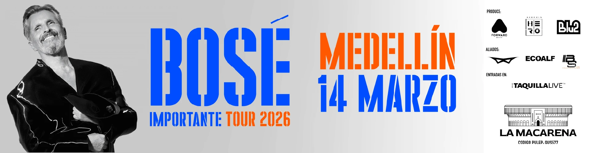 concierto MIGUEL BOSE IMPORTANTE TOUR en Medellín